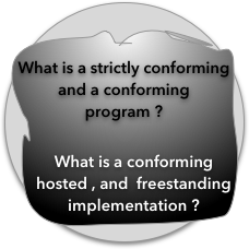 conformance : strictly conforming , conforming , conforming freestanding , conforming hosted