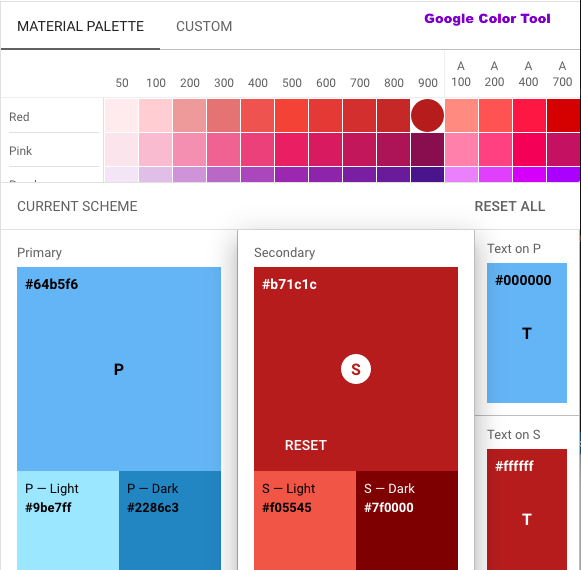 Google color tool material palette